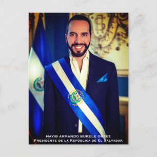 Nayib Bukele, President van El Salvador Briefkaart