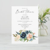 Nayv, Dusty Blue en Blush Pink Floral Vrijgezellen Kaart (Staand voorkant)