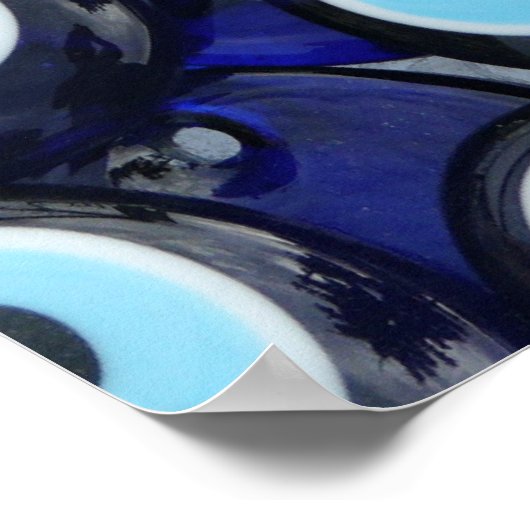 Nazar Amulets Evil Eye Stones Blue Pattern Poster (Hoek)