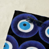 Nazar Evil Eye Protection Amulet Blue Beeldsymbool Strandlaken (In situ)