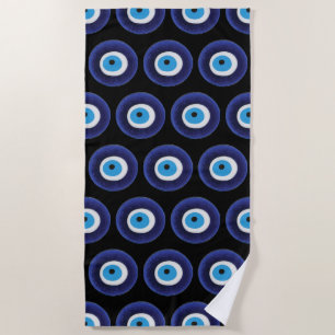 Nazar Evil Eye Protection Amulet Blue Beeldsymbool Strandlaken