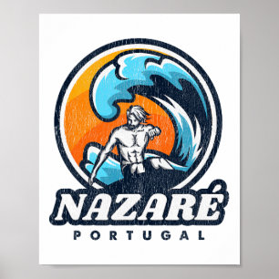 Nazare Portugal Surfcompetitie Vintage Surf S Poster