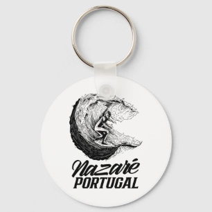 Nazaré Portugal Surfen Surfer Surf Golf Sleutelhanger