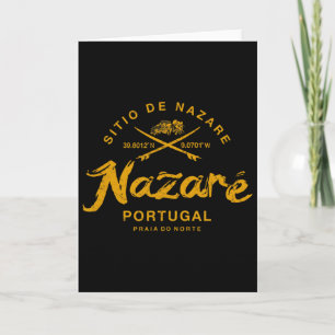 Nazare Portugal Surfen Vintage Retro Kaart