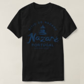 Nazare Portugal Surfing Retro 985 T-shirt (Design voorkant)