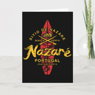Nazare Portugal Vintage Surfen _1 Kaart