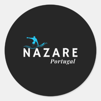 Nazare Portugal Wave Surf Surfing Surfer  Ronde Sticker