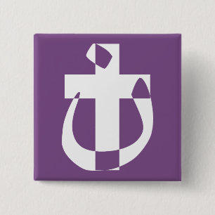 Nazarener Symbool Solidariteit Christelijk Kruis K Vierkante Button 5,1 Cm