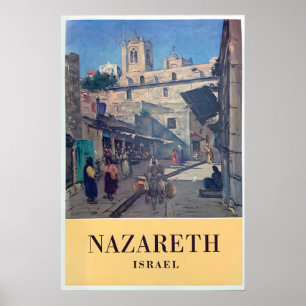Nazareth Israël Reisposter Vintage Muurkunst Poster