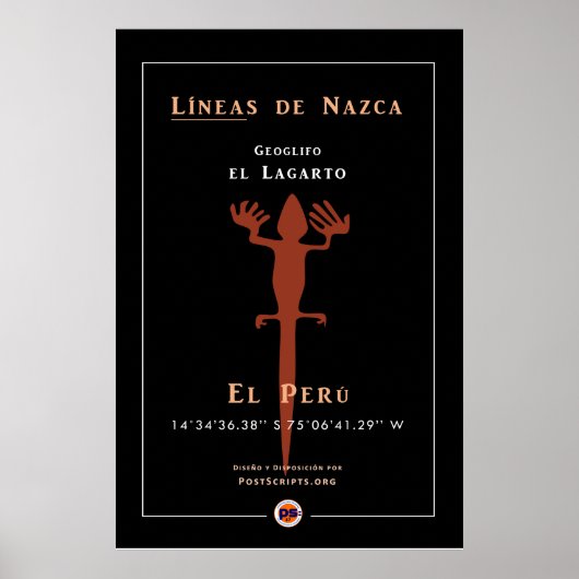 Nazca Geoglyphs-Lizard Poster (Voorkant)