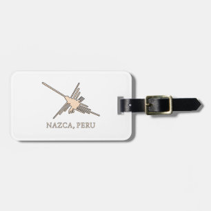 Nazca Hummingbird Geoglyph Newsprint Bagagelabel