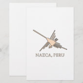 Nazca Hummingbird Geoglyph Newsprint Briefpapier (Voorkant / Achterkant)