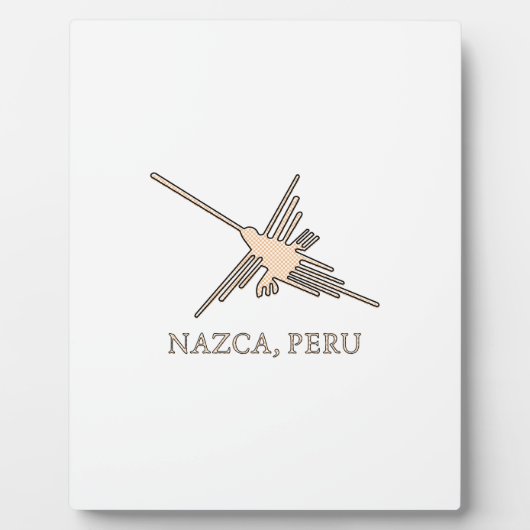 Nazca Hummingbird Geoglyph Newsprint Fotoplaat (Voorkant)