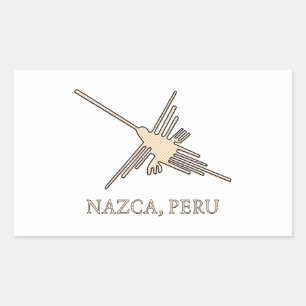 Nazca Hummingbird Geoglyph Newsprint Rechthoekige Sticker