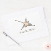 Nazca Hummingbird Geoglyph Newsprint Rechthoekige Sticker (Envelop)