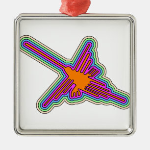 Nazca Hummingbird Peru Drawing Metalen Ornament
