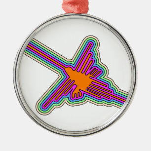 Nazca Hummingbird Peru Drawing Metalen Ornament