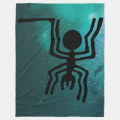 Nazca-lijnen - oude insecten - zwarte spin fleece deken (Voorkant)