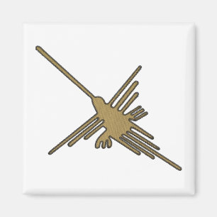 Nazca Lines Hummingbird Faux Borduurwerk Print Magneet