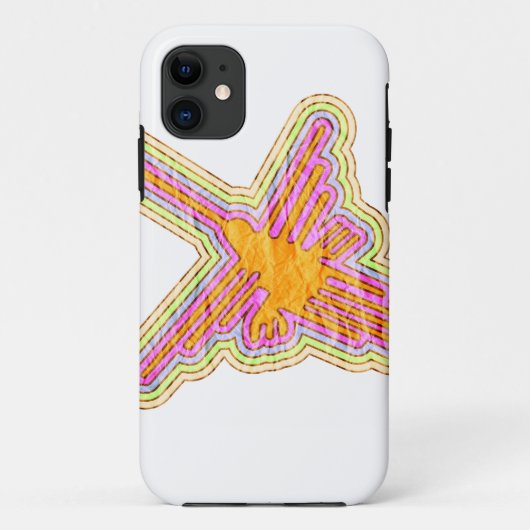 Nazca Lines Hummingbird met gekreukeld papieren ef Case-Mate iPhone Case (Achterkant)
