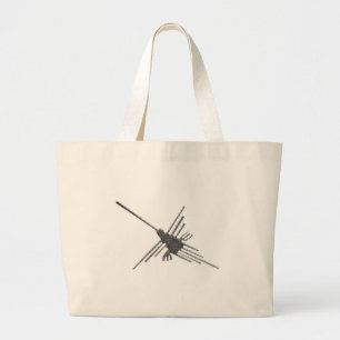 Nazca Lines Hummingbird Newsprint Grote Tote Bag
