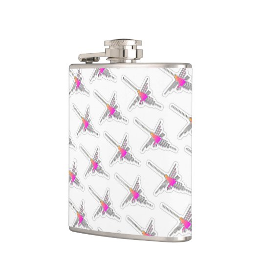 Nazca Lines Hummingbird Pattern Heupfles (Links)