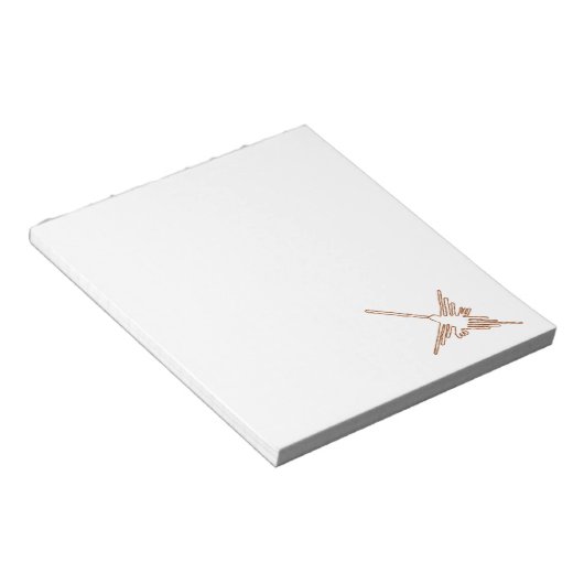 Nazca Lines Hummingbird Sketch Custom Notitieblok (Schuin)