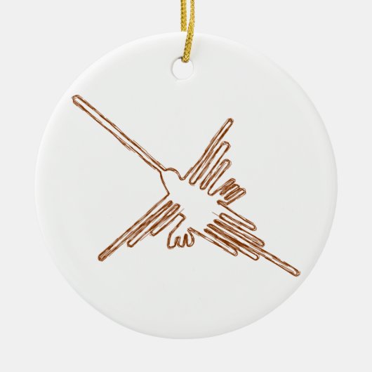 Nazca Lines Hummingbird Sketch Keramisch Ornament (Voorkant)