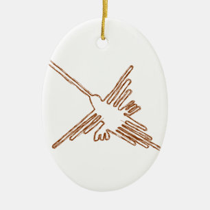 Nazca Lines Hummingbird Sketch Keramisch Ornament