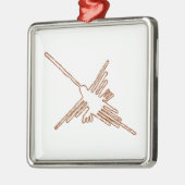 Nazca Lines Hummingbird Sketch Metalen Ornament (Links)