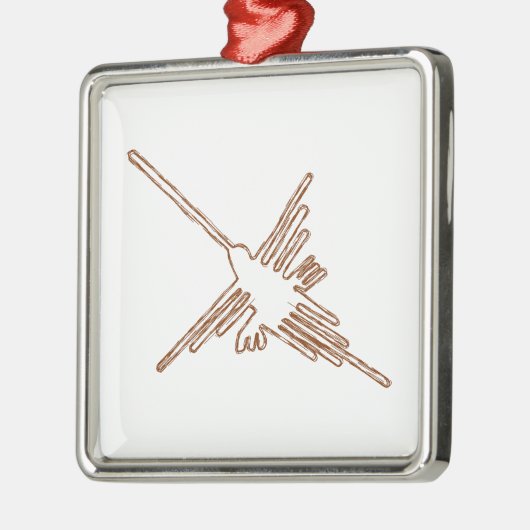 Nazca Lines Hummingbird Sketch Metalen Ornament (Links)