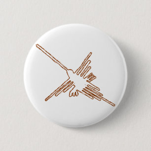 Nazca Lines Hummingbird Sketch Ronde Button 5,7 Cm