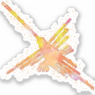Nazca Lines Kolibrie Aquarelprint Sticker