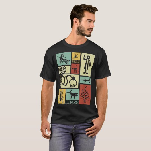 Nazca Lines - Peru Geoglyph Monkey Astronaut Spide T-shirt (Voorkant volledig)