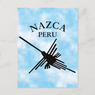 Nazca peru Hummingbird met gebogen tekst Briefkaart