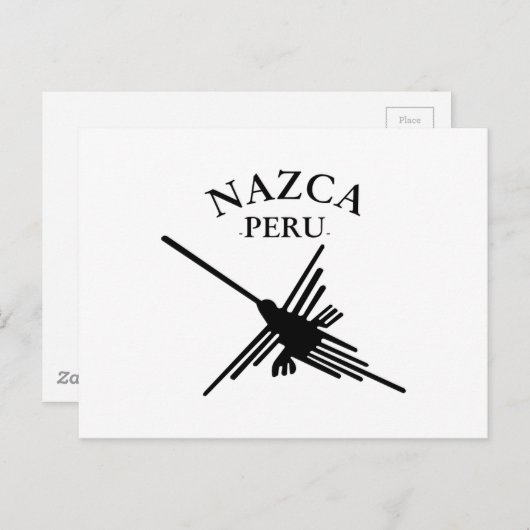 Nazca peru Hummingbird met gebogen tekst Briefkaart (Voorkant / Achterkant)