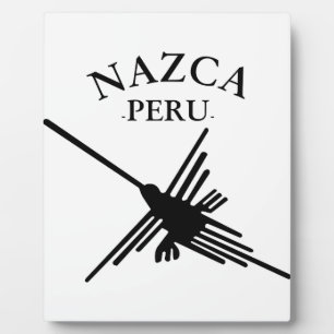 Nazca peru Hummingbird met gebogen tekst Fotoplaat