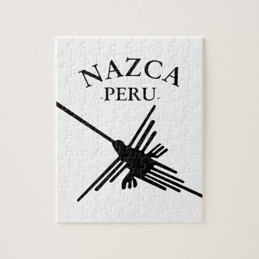 Nazca peru Hummingbird met gebogen tekst Legpuzzel (Verticaal)