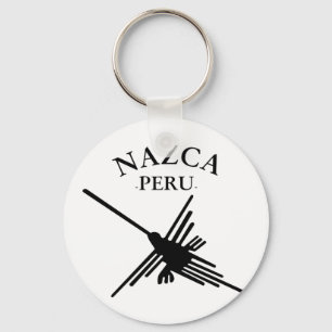 Nazca peru Hummingbird met gebogen tekst Sleutelhanger