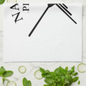 Nazca peru Hummingbird met gebogen tekst Theedoek (Gevouwen)