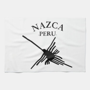 Nazca peru Hummingbird met gebogen tekst Theedoek