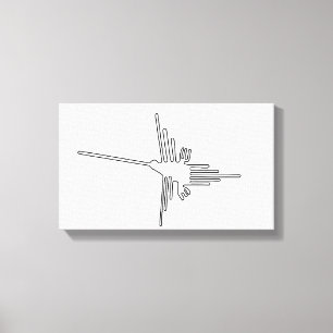 Nazca Peru-vogelsymbool uit de oudheid van de geog Canvas Afdruk
