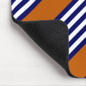 Nazeblauw en witte strepen met verbrand sinaasappe muismat (Hoek)