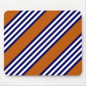 Nazeblauw en witte strepen met verbrand sinaasappe muismat (Voorkant)
