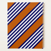 Nazeblauw en witte strepen met verbrand sinaasappe planner (Achterkant)