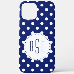Nazeblauwe en witte haarvlekken met monogram iPhone 12 pro max hoesje