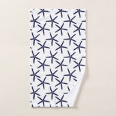 Nazeblauwe zeester op een witte achtergrond bad handdoek (Handdoek)