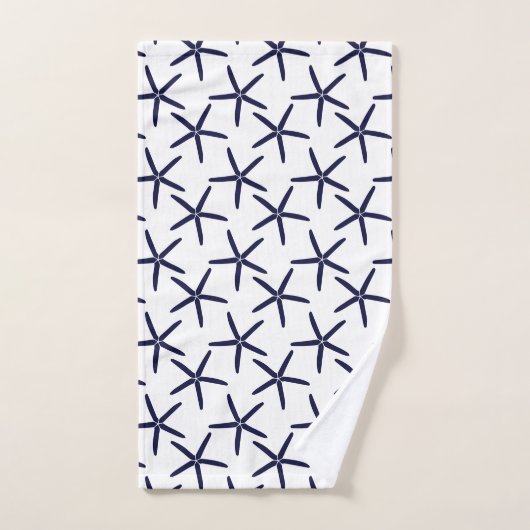 Nazeblauwe zeester op een witte achtergrond bad handdoek (Handdoek)