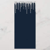 Nazeblauwe zilverglitterdruppels Birthday Programm Programma (Achterkant)