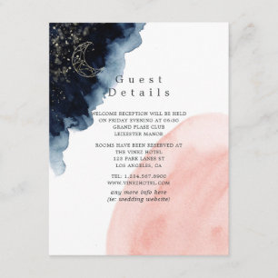 Nazeemacht en Blush Waterverf Wedding Guest - Gege Informatiekaartje